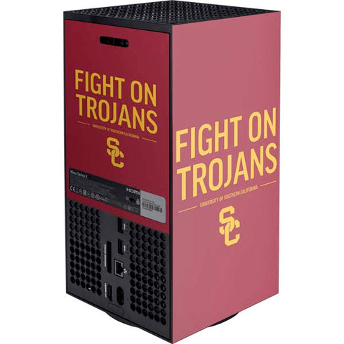 University of Southern California Fight On Trojans Red XBox Series X Digital Edition Console Skin